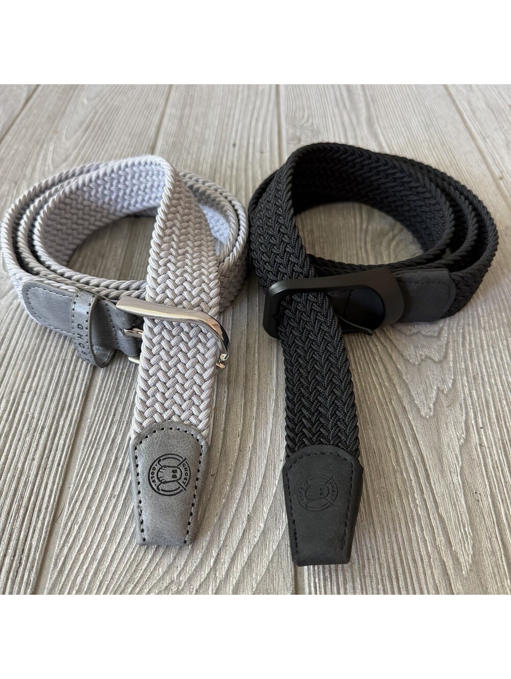 Ghost Golf Woven Stretch Belts Gray Black Men’s 36 38 Lot of 2 Golf Belt 47”